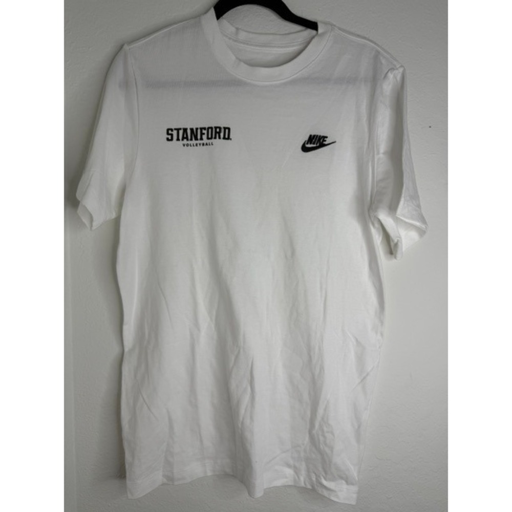 Nike Stanford Volleyball T-Shirt Mens Small White Short Sleeve Crewneck Tee